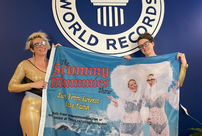 Scummy Mummies with banner