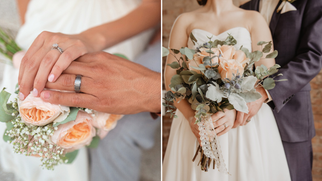 married couple split image