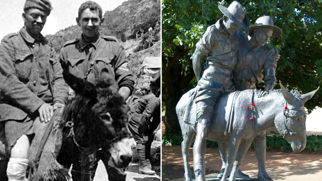 split image of Simpson and Donkey