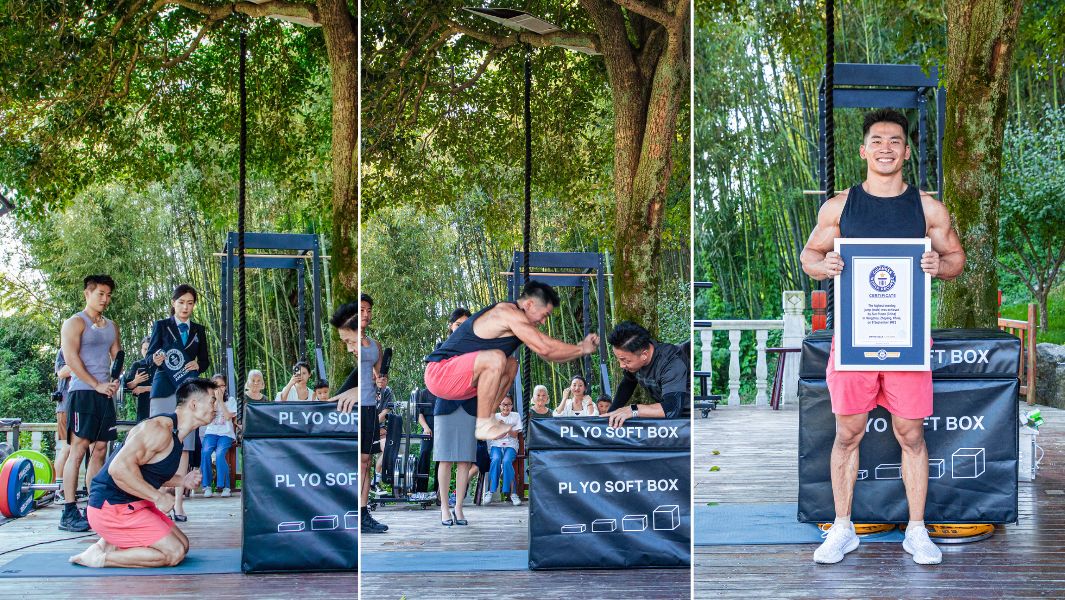 Fitness influencer takes kneeling jump record to incredible new heights