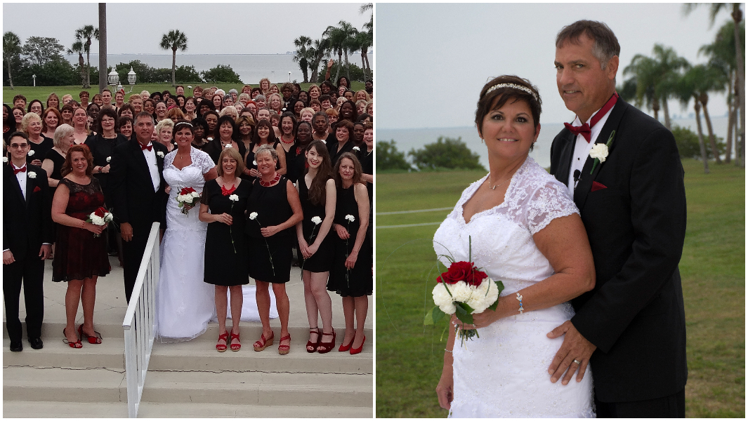 split-image-of-tina-ackles-and-her-bridesmaids-and-with-her-husband.jpg