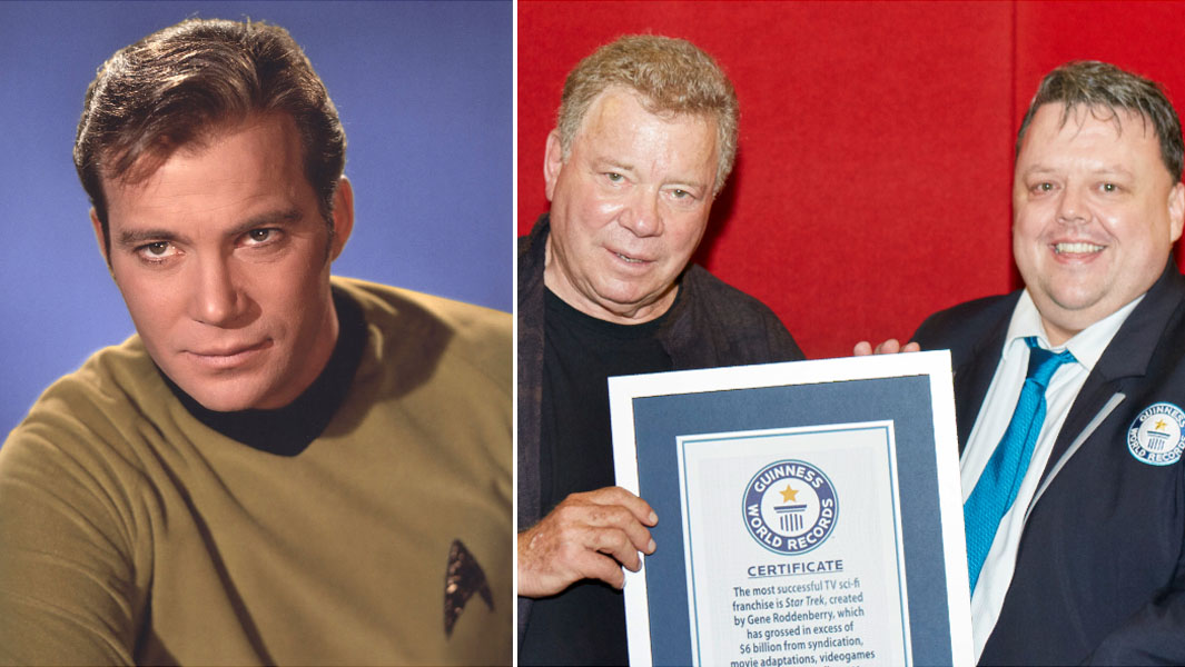 split image of William Shatner