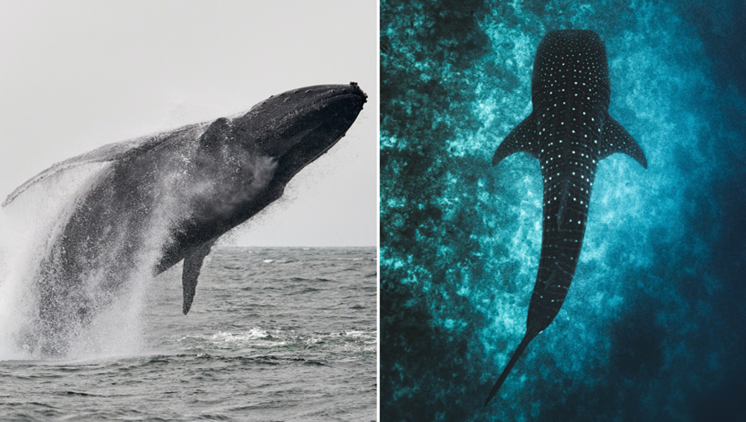 whale and shark