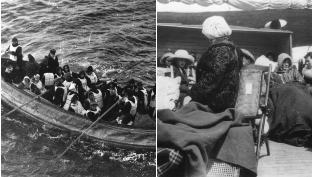 Titanic survivor on boat