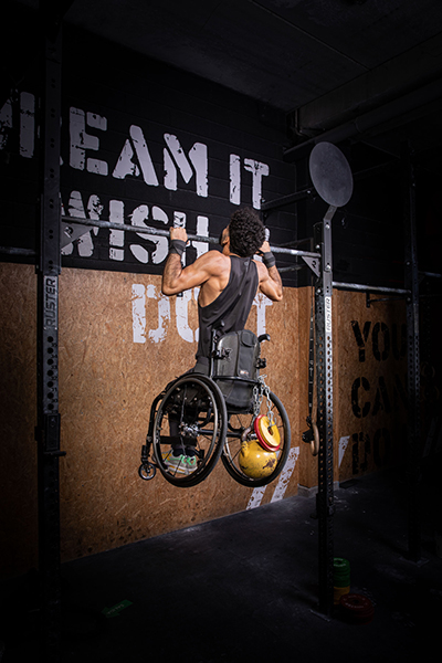 Adnan training with his back turned