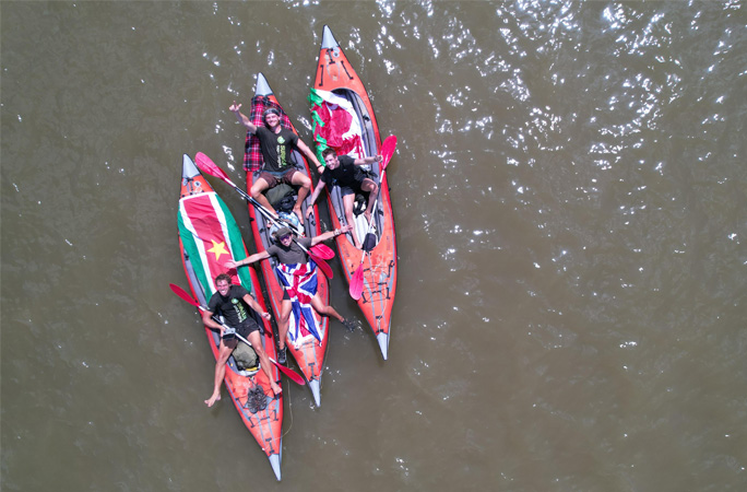 all four in kayaks