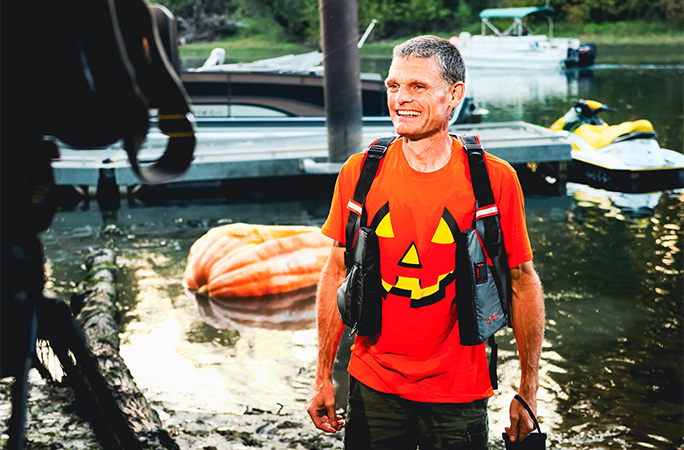 Gary after finishing his journey