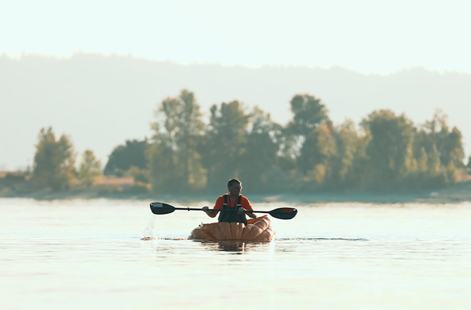 Gary out on the water