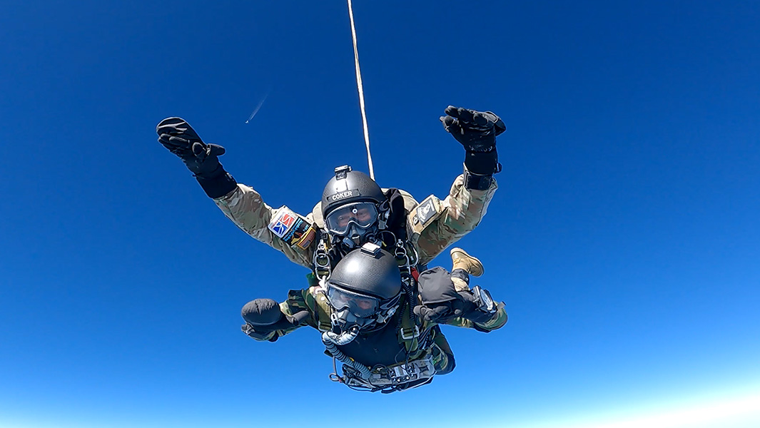 Alex and Jim in freefall