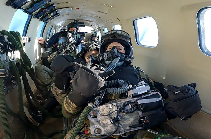 Alex and Jim in the plane