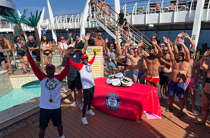 MSC passengers on top deck of a ship