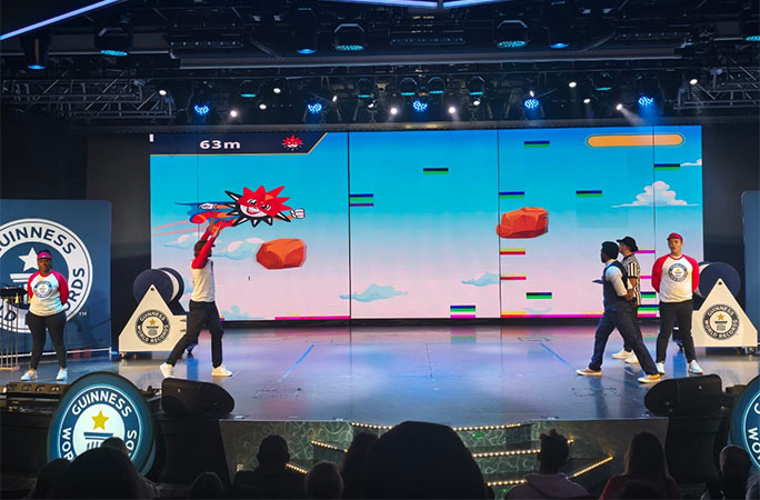 MSC passeners attempting a record by playing a family friendly game