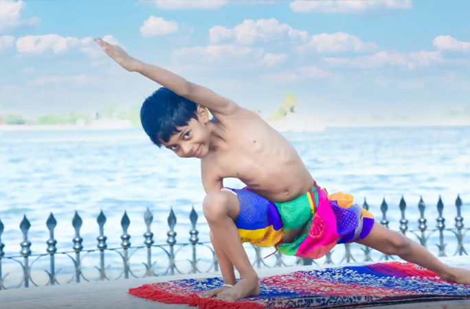 Pratyaksh doing a yoga pose