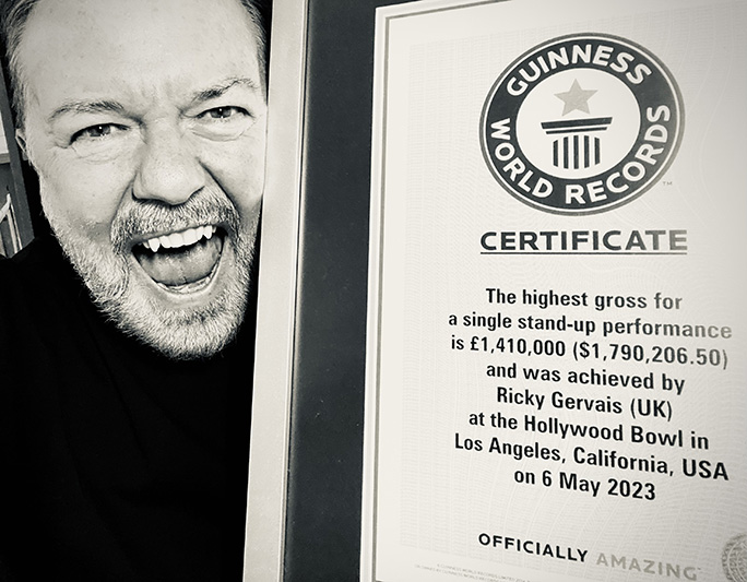 Ricky Gervais black and white cert