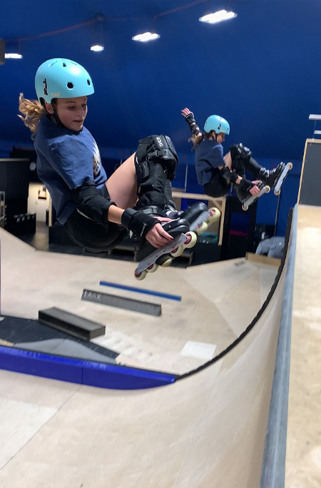 The twins skating together