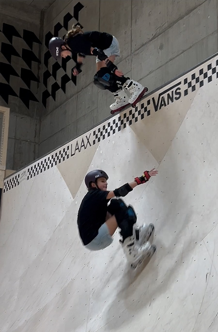 The twins on a half pipe