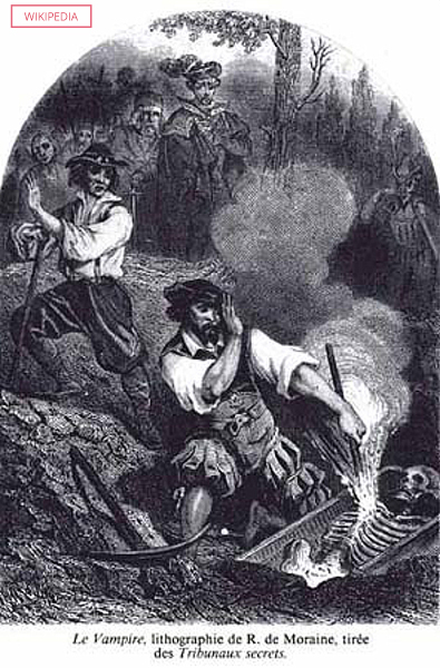 Vampiric black and white historical image