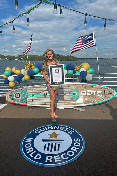 Bonnie posing with her GWR certificate