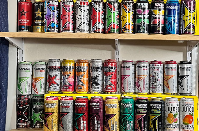 part of the can collection on display