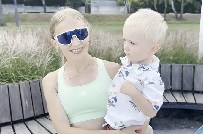 Khrystyna holding Oleksander