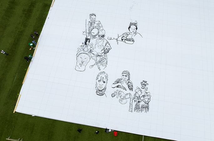 The drawing in progress