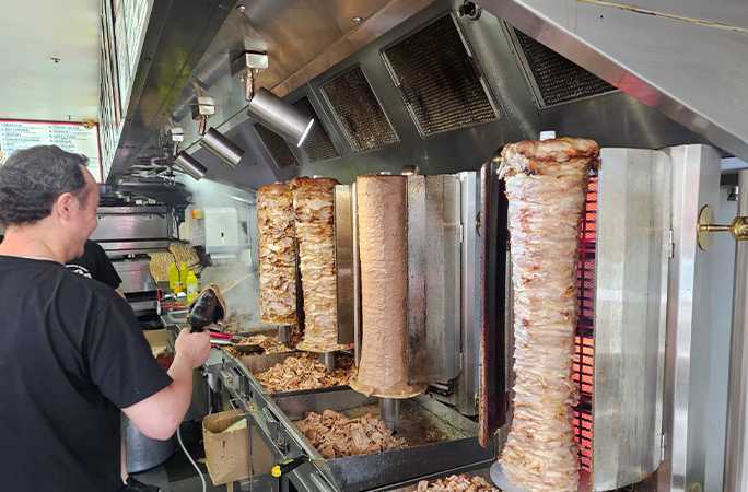 kebab hanging up
