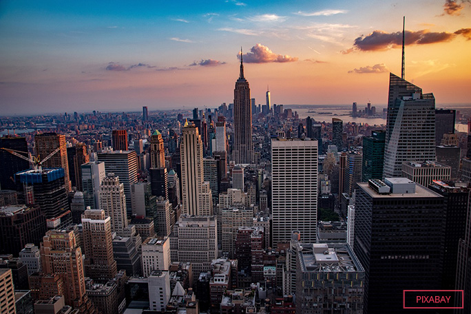 Sunset over new york