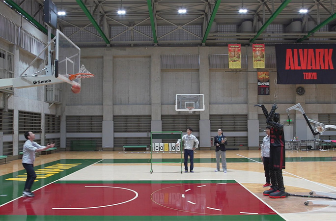 basketball robot shooting from three point line
