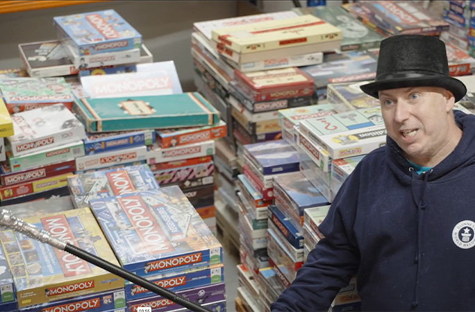 Neil with his Monopoly sets