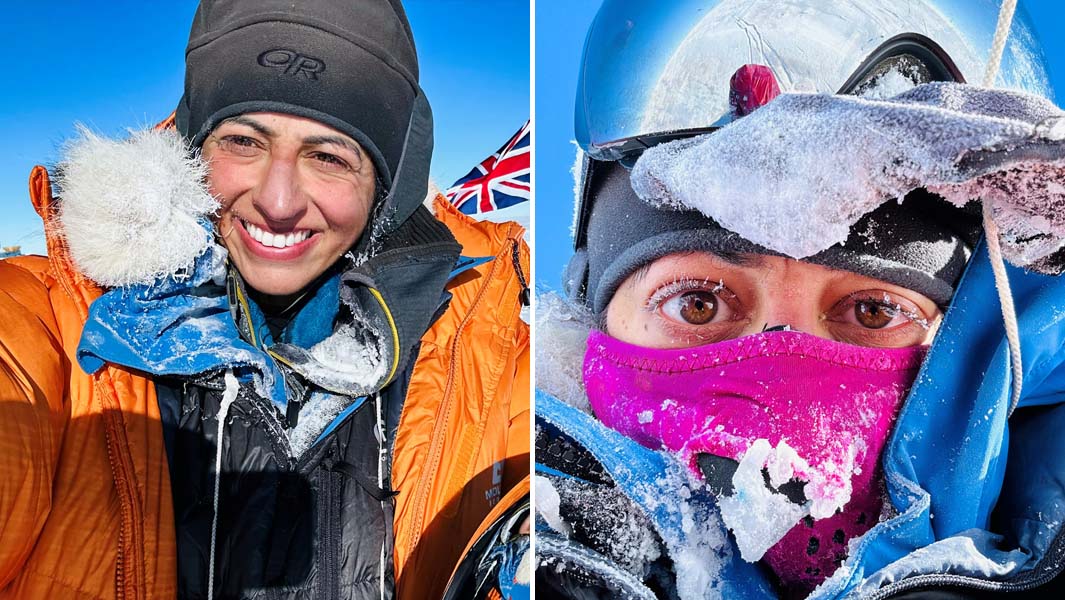 Preet Chandi split header with snow