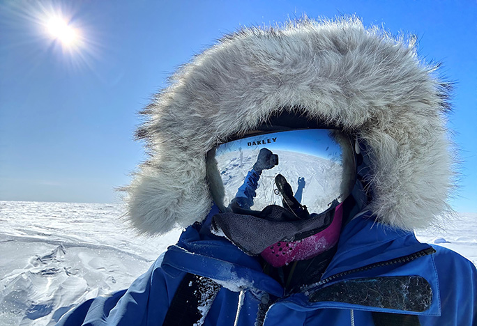 Preet taking a selfie in the snow