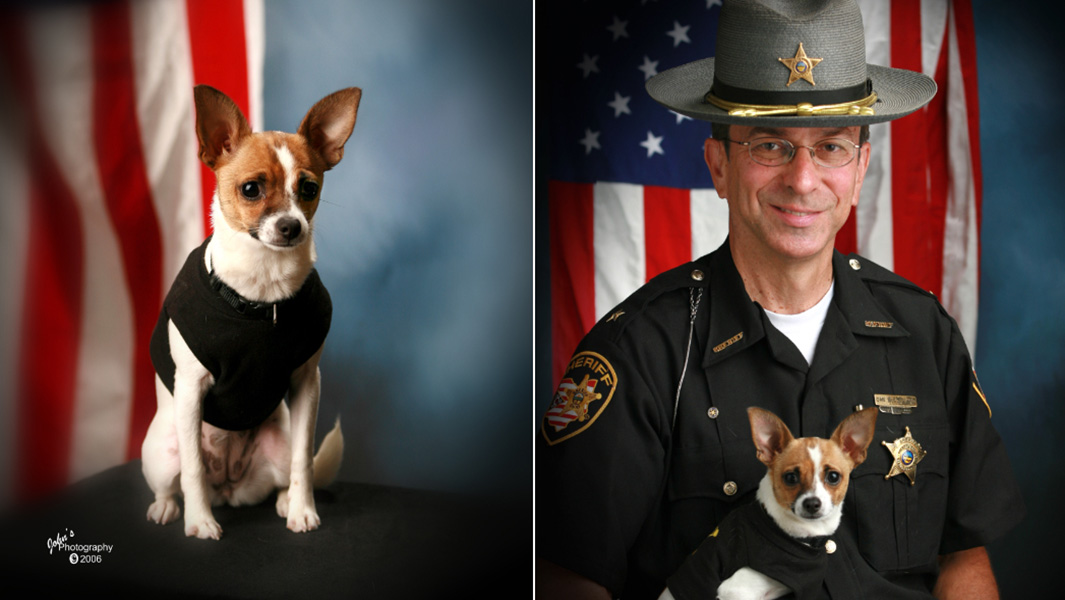 Smallest police dog and her owner