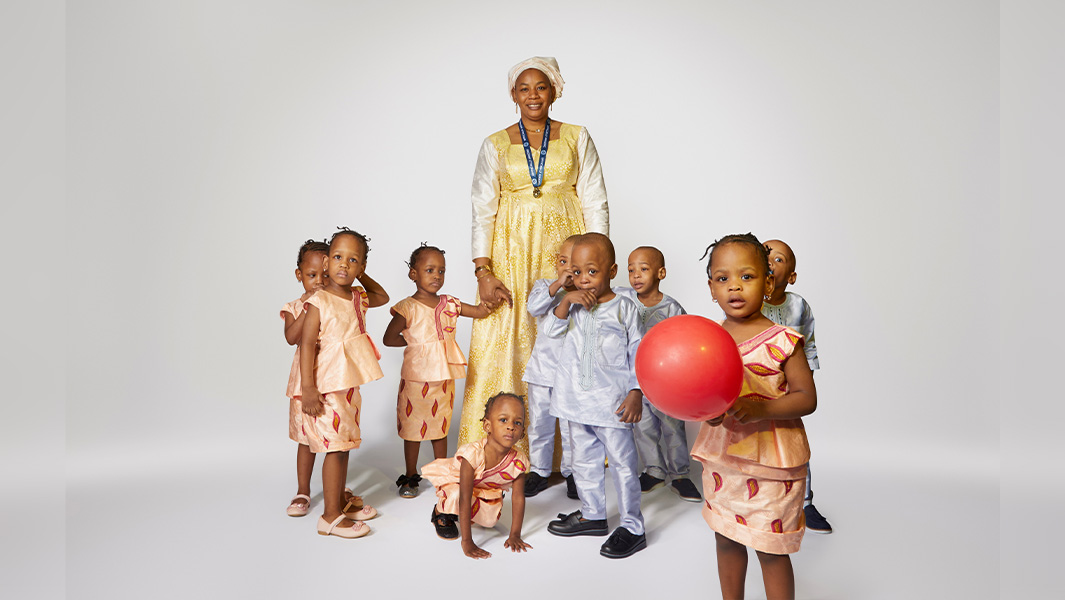 split image of Cisse nonuplets