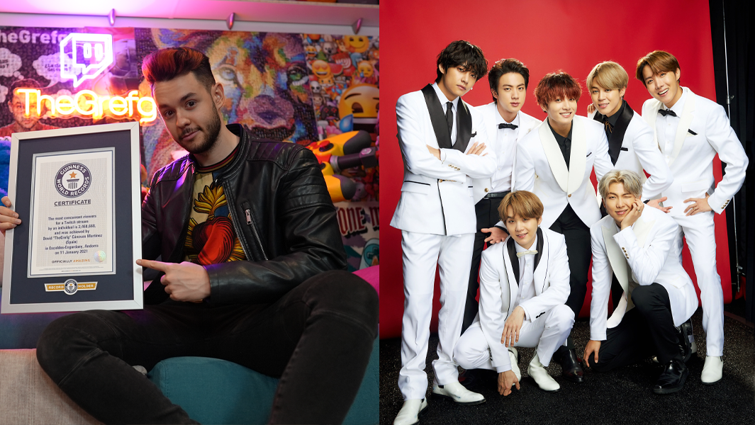 Split image of The Grefg and BTS