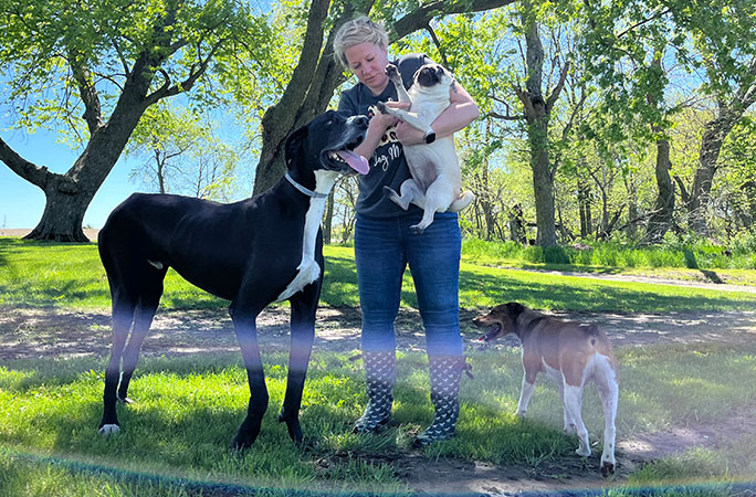 Tallest dog Kevin at the park