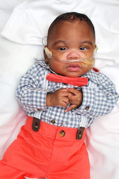 Curtis with an oxygen tube
