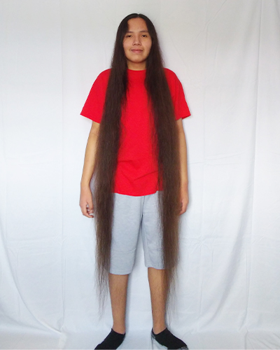Reuben with hair hanging down