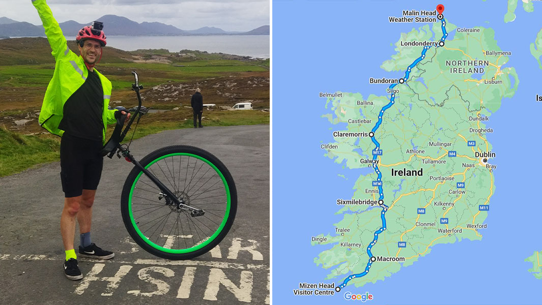 split image of Eamonn and his route
