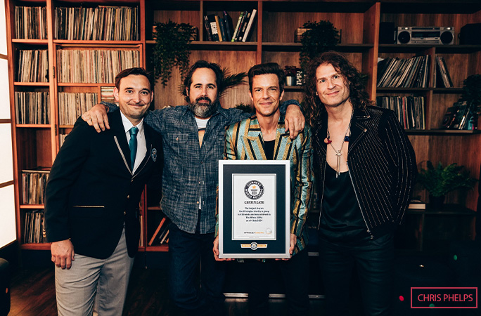 The Killers pose with GWR's Will Munford