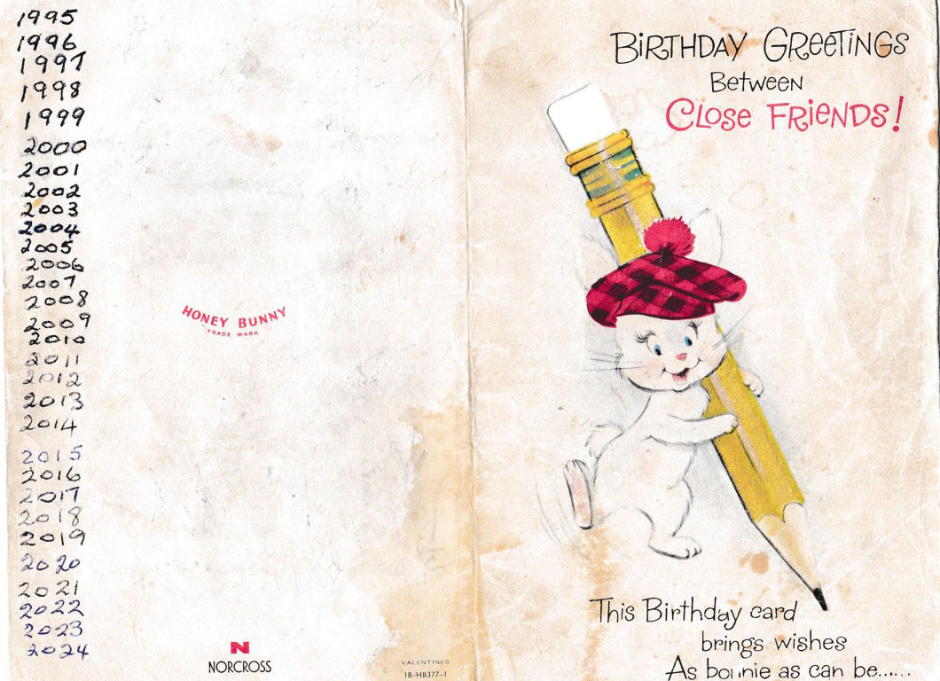 The front and back of the card