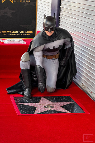 Batman at his Hollywood Walk of Fame star