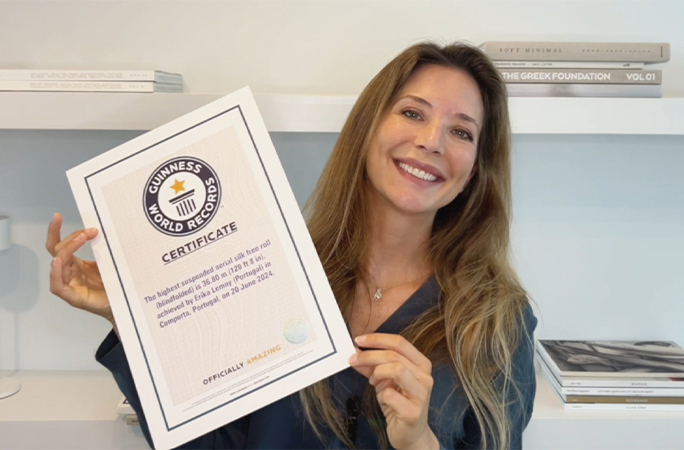 Erika with her certificate