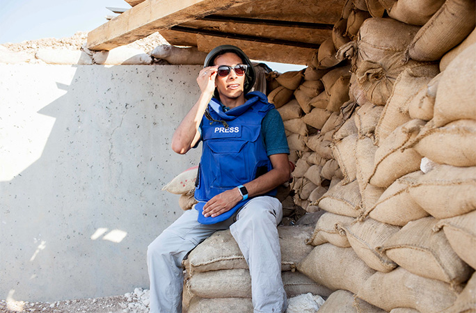 Indy on the Bashiqa frontline in Iraq