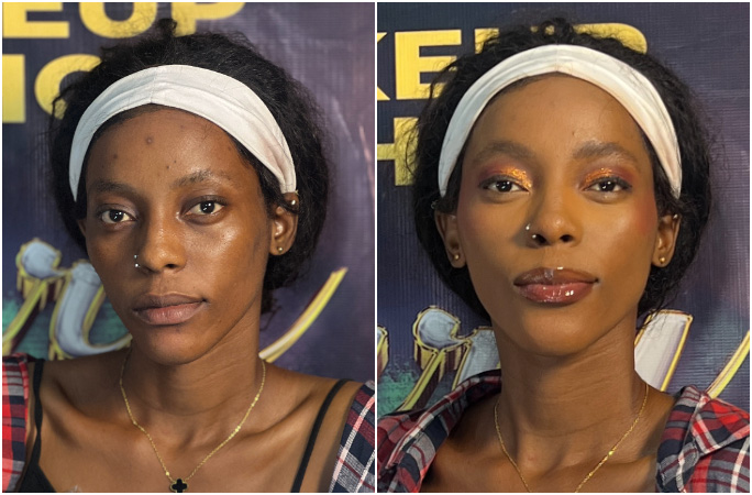 split image of a makeover
