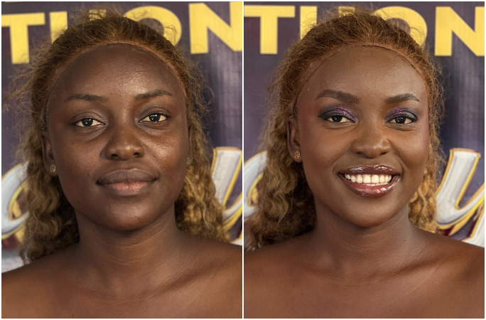 split image of makeover