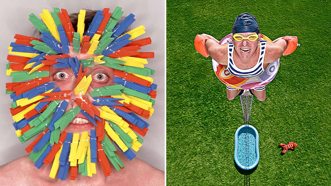 Split image of most pegs on the face and the highest shallow dive