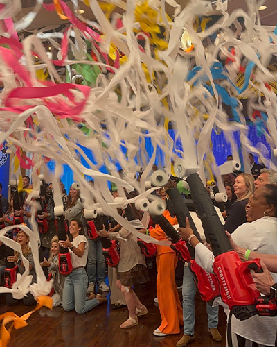 toilet paper launchers being launched