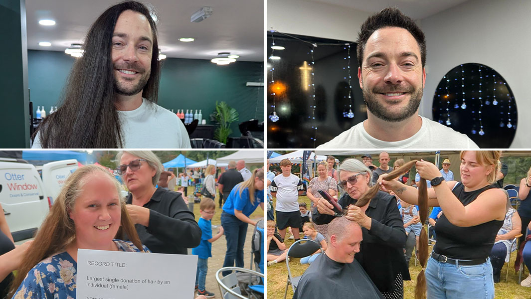 Jack and Ruth before and after their hair cuts