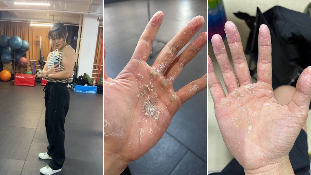 xietings selfie and details of her hands