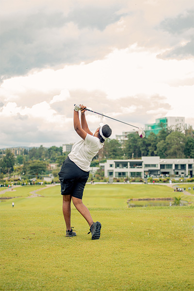 swinging the club